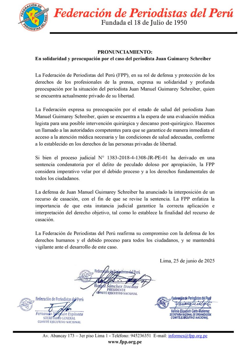 Federación de Periodistas del Perú tweet media