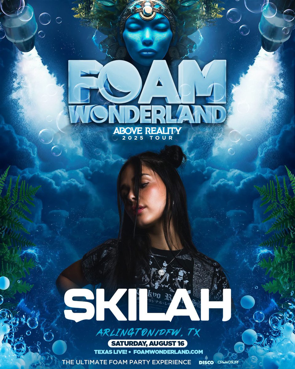 The vibes are gonna be on point with <a href="/skilahbluee/">Skilahblue</a> lighting up Arlington/ DFW this August! ⚡

🎟️ Lock in tickets now! ⇨ bit.ly/FOAMTX2025