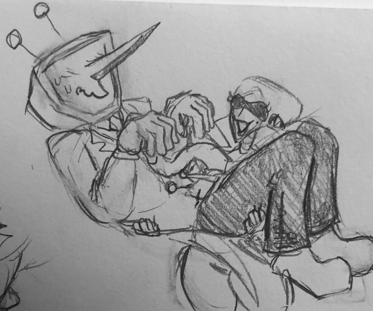 TheShlumper's tweet image. New ship sketch 😭

#deltarune #deltarunespoilers #Queentenna