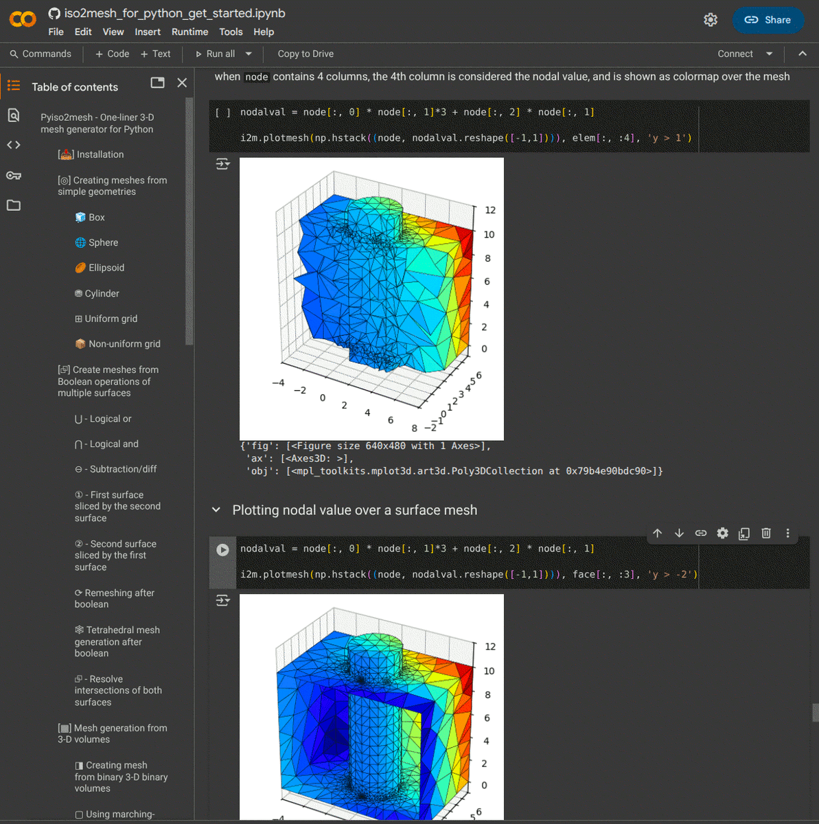 FangQ's tweet image. Checkout this #pyiso2mesh tutorial at
github.com/NeuroJSON/pyis…
You can also directly run it via @GoogleColab by clicking on this link
colab.research.google.com/github/NeuroJS…
Lots of progress have been made over the past week on porting/testing key #iso2mesh functions to #Python