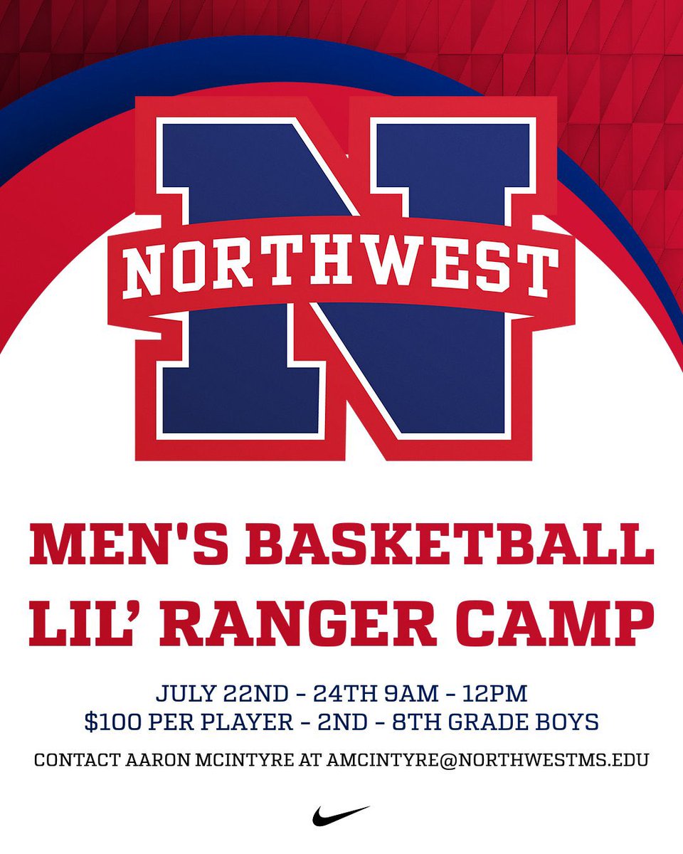 Northwest Menโs Basketball (@nwcc_mbk) on Twitter photo ๐ ๐๐ธ๐ป๐ฝ๐ฑ๐๐ฎ๐ผ๐ฝ ๐๐ฎ๐ทโ๐ผ ๐๐ช๐ผ๐ด๐ฎ๐ฝ๐ซ๐ช๐ต๐ต is hosting kids camp this July!
๐
Lilโ Ranger Camp for 2ndโ8th grade Boys โ perfect for young hoopers looking to learn fundamentals & build upon their skillset!
๐ Sign-up link is in our bio!
#ALLN ๐ต๐ด ๐ ๐๐ธ๐ป๐ฝ๐ฑ๐๐ฎ๐ผ๐ฝ ๐๐ฎ๐ทโ๐ผ ๐๐ช๐ผ๐ด๐ฎ๐ฝ๐ซ๐ช๐ต๐ต is hosting kids camp this July!
๐
Lilโ Ranger Camp for 2ndโ8th grade Boys โ perfect for young hoopers looking to learn fundamentals & build upon their skillset!
๐ Sign-up link is in our bio!
#ALLN ๐ต๐ด