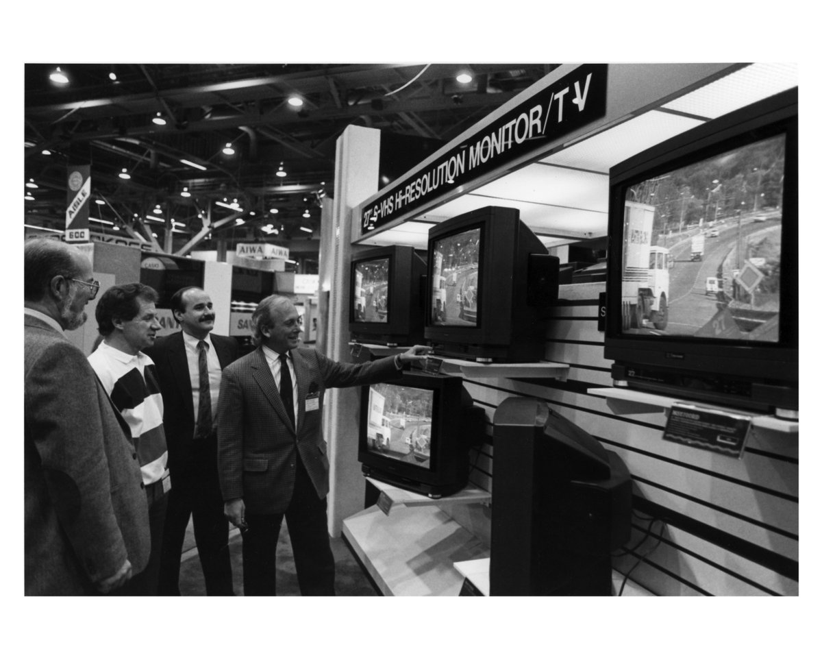 CES's tweet photo. From the early days of boxy TVs to today’s ultra-sleek, crystal-clear screens, CES has long been the stage for color TV breakthroughs. This #ColorTVDay, swipe through to explore the evolution of screen innovation and see how far we’ve come. https://t.co/uggceobEuH