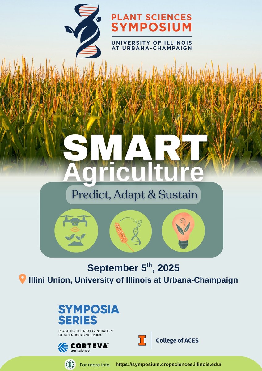 UIUC Plant Science Symposium (@uiucplantscisym) on Twitter photo This year marks 10th anniversary of the symposium and will spotlight the theme βSMART Agriculture: Predict, Adapt & Sustainβ, a forward-looking approach to addressing the challenges and opportunities in modern agriculture.
Submit abstract/ register at: symposium.cropsciences.illinois.edu/register/ This year marks 10th anniversary of the symposium and will spotlight the theme βSMART Agriculture: Predict, Adapt & Sustainβ, a forward-looking approach to addressing the challenges and opportunities in modern agriculture.
Submit abstract/ register at: symposium.cropsciences.illinois.edu/register/