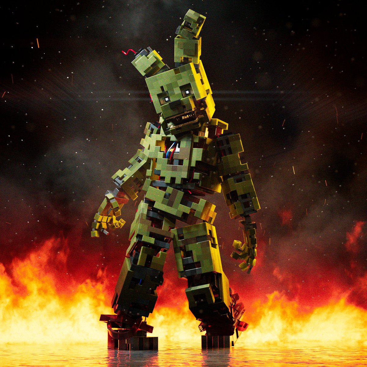 Alumio_'s tweet image. - SPRINGTRAP -
Model by @enderrenderer 

#FNAF #Minecraft