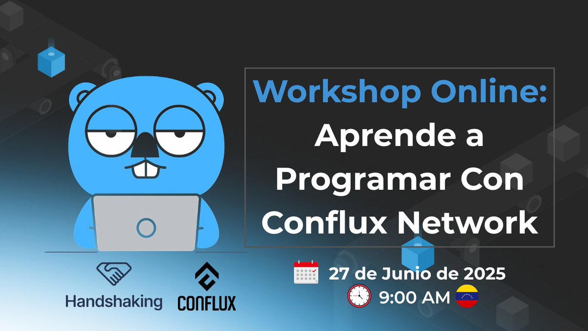 Conflux en Español (@conflux_espanol) on Twitter photo 🚀 ¡Le recordamos que están invitados a unirse a nuestro magnífico workshop: Aprende a Programar con #Conflux Network 💻!
Organizado por Conflux y <a href="/HandshakingDigi/">Handshaking Digital</a>.
📅 27 de Junio
🕝 9:00 AM 🇻🇪
🎯 Regístrate ya y asegura tu lugar
👉 forms.office.com/r/xuy9xN04e7?o… 🚀 ¡Le recordamos que están invitados a unirse a nuestro magnífico workshop: Aprende a Programar con #Conflux Network 💻!
Organizado por Conflux y <a href="/HandshakingDigi/">Handshaking Digital</a>.
📅 27 de Junio
🕝 9:00 AM 🇻🇪
🎯 Regístrate ya y asegura tu lugar
👉 forms.office.com/r/xuy9xN04e7?o…