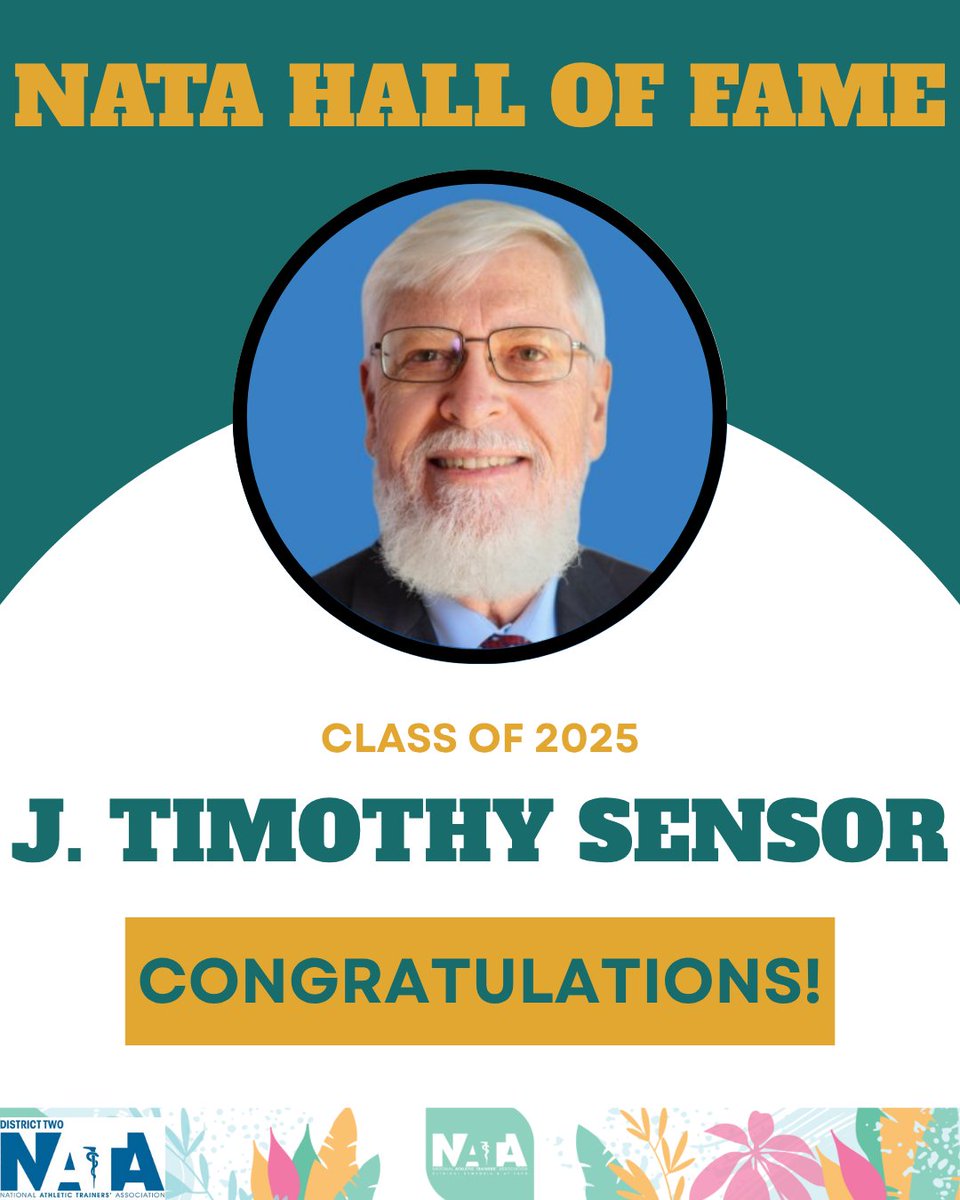 🎉 Please join us in congratulating J. Timothy Sensor! 🎉District 2 proudly celebrates the incredible honor of J. Timothy Sensor’s induction into the NATA Hall of Fame! 👏 Thank you for your dedication to the AT profession - congratulations! #NATAD2