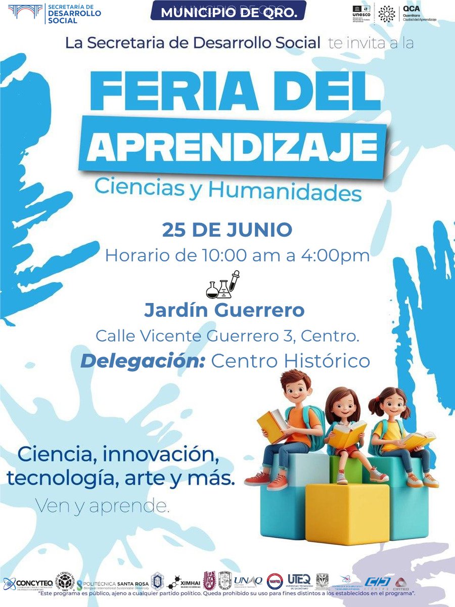 cicataqro's tweet photo. Hoy el IPN-CICATA Querétaro participó en la Feria del Aprendizaje! 📘🔬

Nos unimos a esta jornada llena de ciencia, creatividad y conocimiento, que se llevó a cabo en el emblemático Jardín Guerrero.

#CICATAQro #IPNCICATA #FeriaDelAprendizaje  #OrgulloPolitécnico https://t.co/7j0ZnadTC1