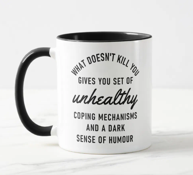 StoresZazzle's tweet photo. Dark Sense Of Humour - Combo  Mug | In the Global  Museum Store  https://t.co/c6BhyAGiym via @zazzle #zazzlemade #mugs #coffee #humour #humor #whatdoesntkillyou https://t.co/e0hhWLN8cv