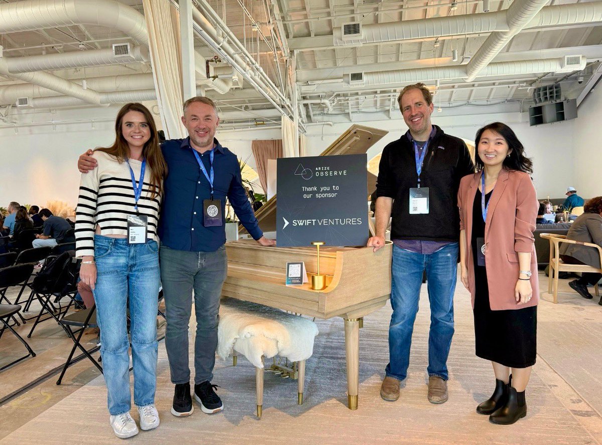 The Swift VC team is here in force at the Arize Observe Summit in SF today. Come say hello. <a href="/arizeai/">Arize AI</a> <a href="/ArizePhoenix/">arize-phoenix</a>