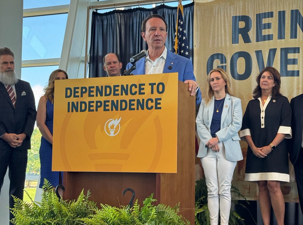 EricJBott's tweet photo. We’re witnessing a Sea Change in American governance.

Republican champions like @LAGovJeffLandry are enacting generational reform through State REINS Acts.

The reason this is so unusual in politics is that these men are giving executive power back to the people because it’s the right thing to do.

Politicians never give up power yet increasingly, humble leaders like Governor Landry are getting the bigger picture.

They’re strengthening our Democracy while also providing regulatory certainty to businesses and capital investors.

Transformational reforms like the REINS Act put states on the map for economic investment.

The Louisiana REINS Act coupled with Landry’s commitment to comprehensive tax reform and massive success on education reform is changing the way investors view Louisiana. 

Add in Louisiana’s access to limitless energy and we have all the ingredients for a manufacturing and economic renaissance.

I’m proud of @simonsays_La @spencer_evans22 and all of our team in @AFPLouisiana who are helping Governor Landry bring prosperity to everyone in Louisiana.

Let’s get this done in more states @AFPhq @AFPNC @AfpOhio @AFPMissouri @AFPSCarolina @AFPGeorgia!