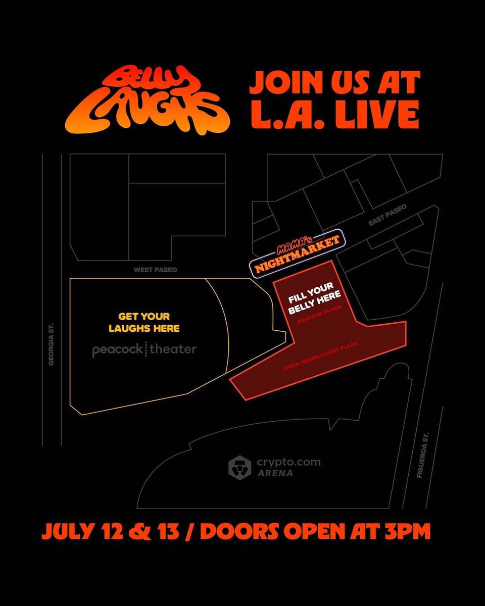 LALIVE's tweet image. Come hang with MAMA’s NIGHTMARKET at Belly Laughs Festival !!
Step into a one-of-a-kind culinary block party at Belly Laughs Festival with an exclusive ticket to MAMA’s NIGHTMARKET only!
What’s included:
🎧 DJs spinning all weekend
✨ Karaoke ‘til you drop
🀄️ Mahjong games all…
