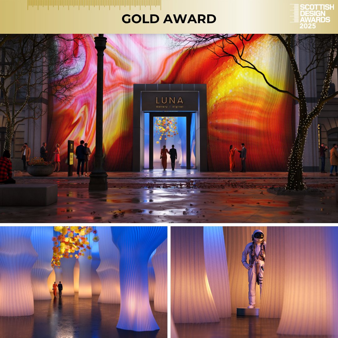 ScottishDesign's tweet image. @NorthVisual wins a GOLD AWARD this year in the Visualisation category for the Luna – Digital Gallery, Congratulations ! #scotdesign bit.ly/4kGHKs5