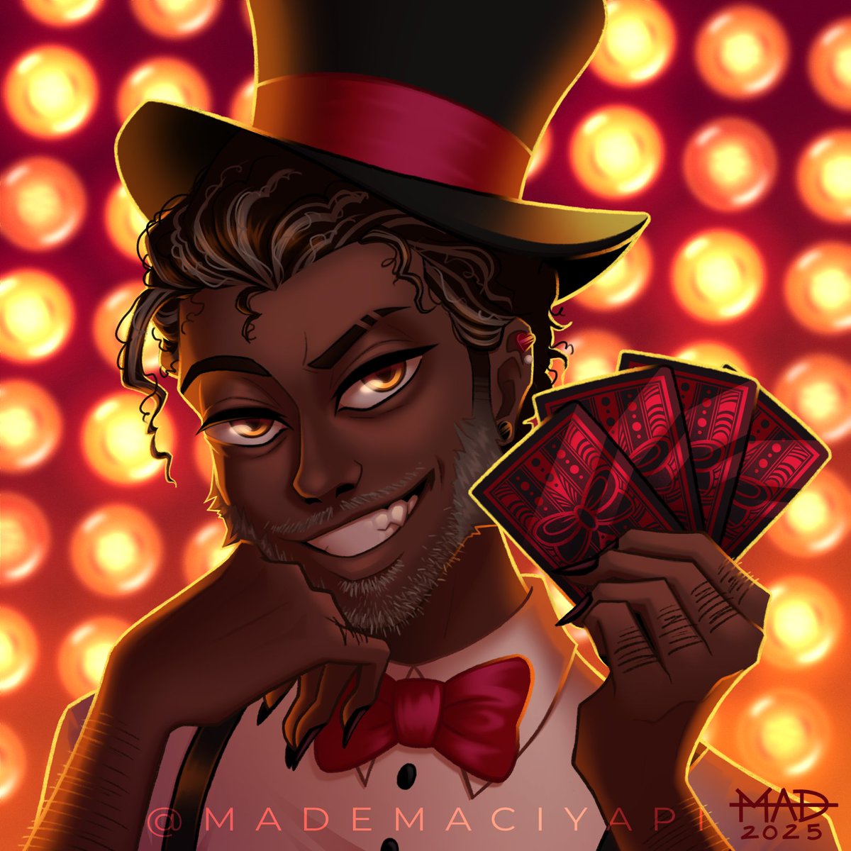 MadEmaciyapi's tweet photo. "Need a bartender to talk to?"

my interpretation of Husk from Hazbin Hotel as a human! 

#Husk #HazbinHotel #HazbinHotelFanart https://t.co/srh6S7K8cA