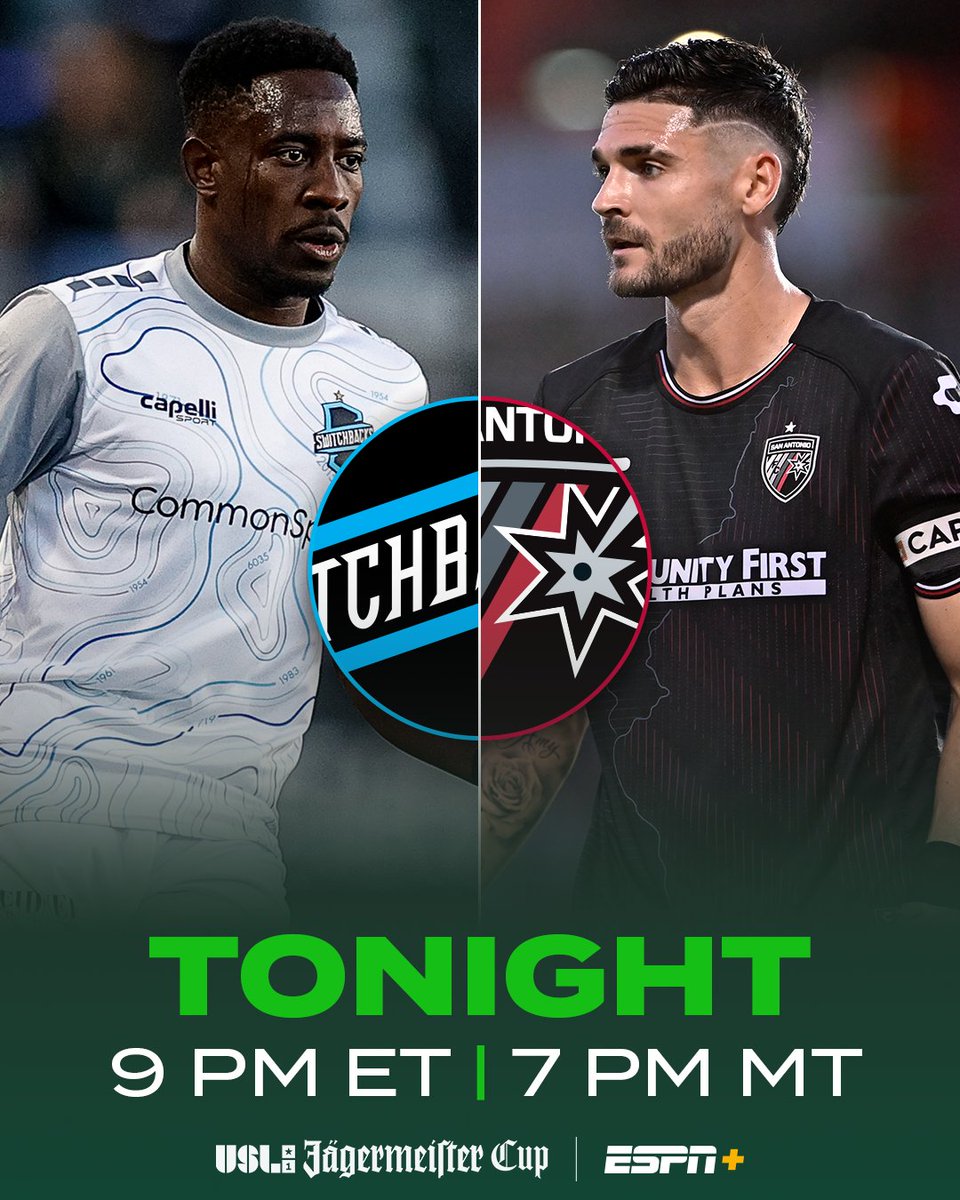 USL Jägermeister Cup (@usl_cup) on Twitter photo Round 3⃣ of the #USLJägermeisterCup will kick off tonight, when <a href="/SwitchbacksFC/">Switchbacks FC</a> hosts <a href="/SanAntonioFC/">San Antonio FC</a> at 9 PM ET!
📺 bit.ly/USLCupOnESPN Round 3⃣ of the #USLJägermeisterCup will kick off tonight, when <a href="/SwitchbacksFC/">Switchbacks FC</a> hosts <a href="/SanAntonioFC/">San Antonio FC</a> at 9 PM ET!
📺 bit.ly/USLCupOnESPN