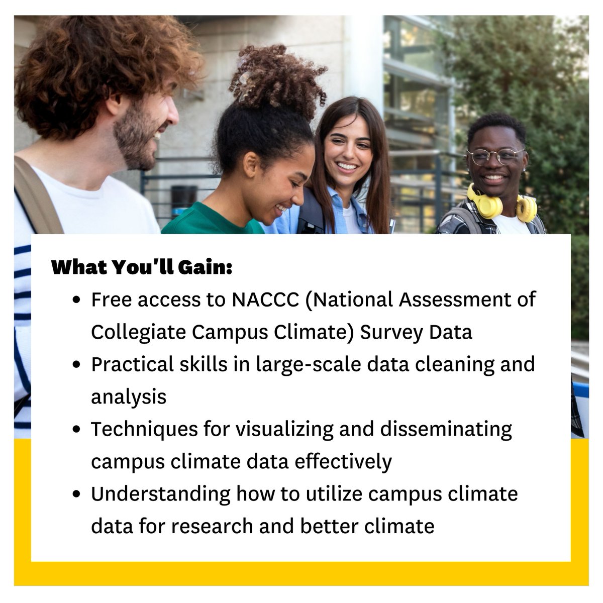 USCRaceEquity's tweet image. Calling all higher ed professionals &amp;amp; grad students!
Join the 2025 NACCC Data Institute — a 4-day virtual experience hosted by the USC Race and Equity Center. 

Led by expert instructors from across the field.
Apply now: uscrec.info/ndi-2025: