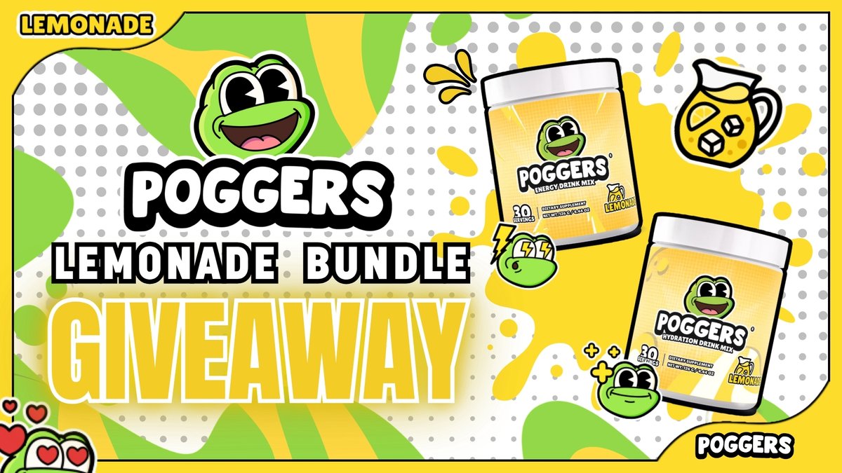 Lemonade Bundle Giveaway!

To enter, perform these tasks via the link below:

🔁 Repost + Like 

✅ Follow <a href="/PoggersShop/">POGGERS® 🐸</a> 

Enter Here: vast.link/Pog2