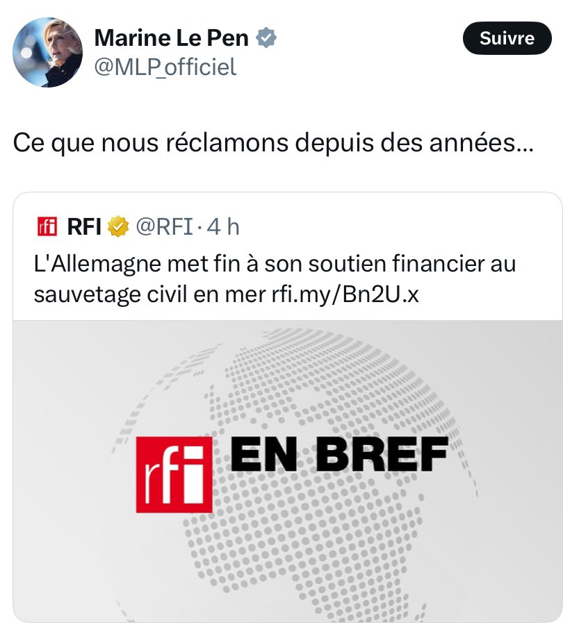 Laisser crever les gens en mer ?
Super programme humaniste…