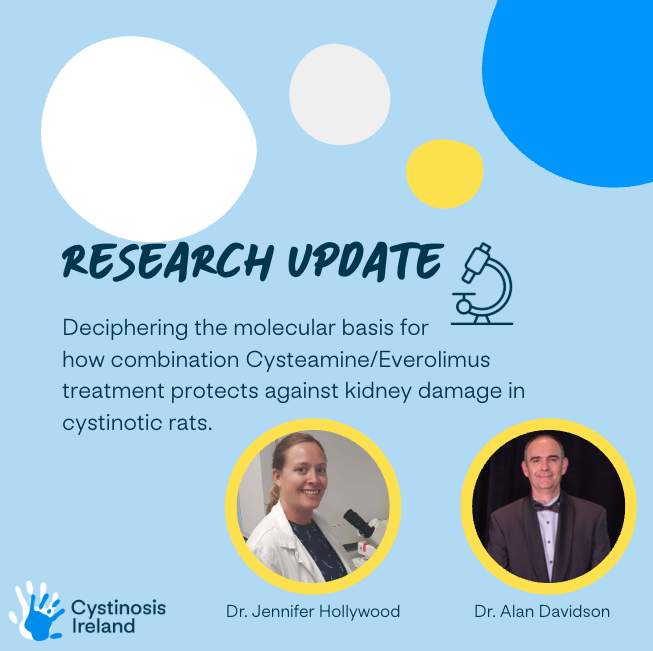 Dr. Jennifer Hollywood and Dr. Alan Davidson of the University of Auckland have been conducting research funded by Cystinosis Ireland through our Seedcorn funding scheme.

More info on all research ➡️ cystinosis.ie/research/resea…