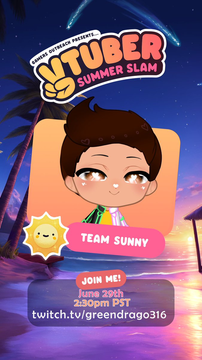 SUNDAY! SUNDAY! SUNDAY! Tune in Sunday June 29th at 2:30pm PST as me, <a href="/sailorbambii/">🌙✨Bambii✨🌙</a>, and <a href="/itsmizbee/">MizBee</a> are all streaming and playing Valorant on our twitch channels as we try to raise money for <a href="/GamersOutreach/">Gamers Outreach</a> for their Vtuber Summer Slam Charity Event! tiltify.com/gamersoutreach