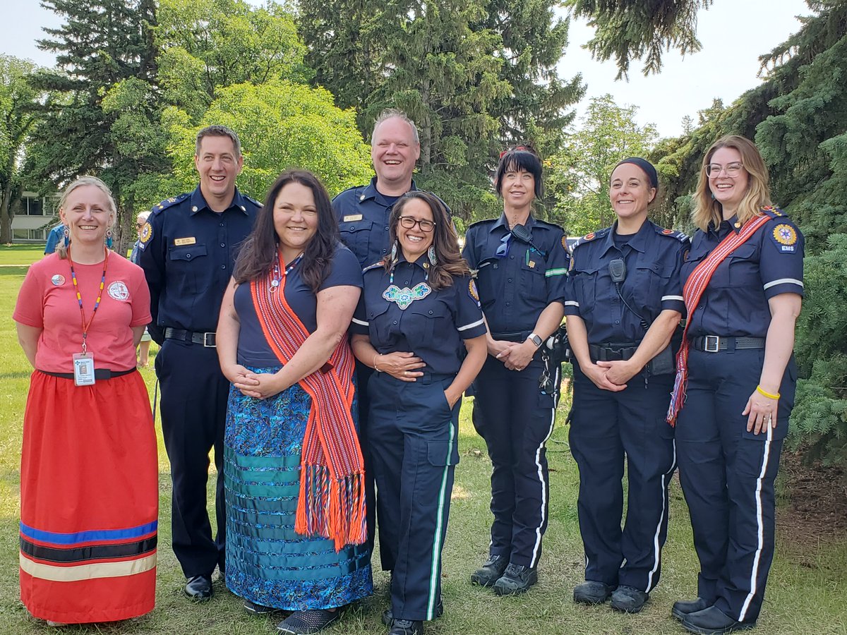 EMS practitioner, Christine Myers, was one of our members who joined the NIPM closing ceremonies. “Being able to attend and have meaningful and valuable interactions during National Indigenous People’s Month as a Métis person and EMS practitioner has felt incredibly rewarding.”