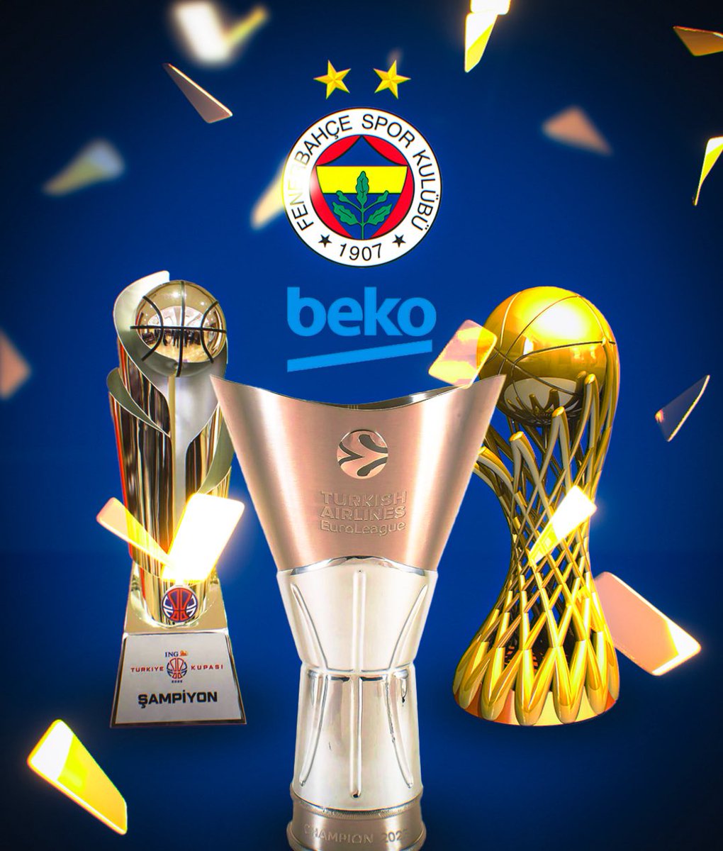 1 sezonda 3 kupa 🏆🏆🏆
Tebrikler dünyanın en güzel takımı Fenerbahçe Beko.. 💛💙

#YellowLegacy