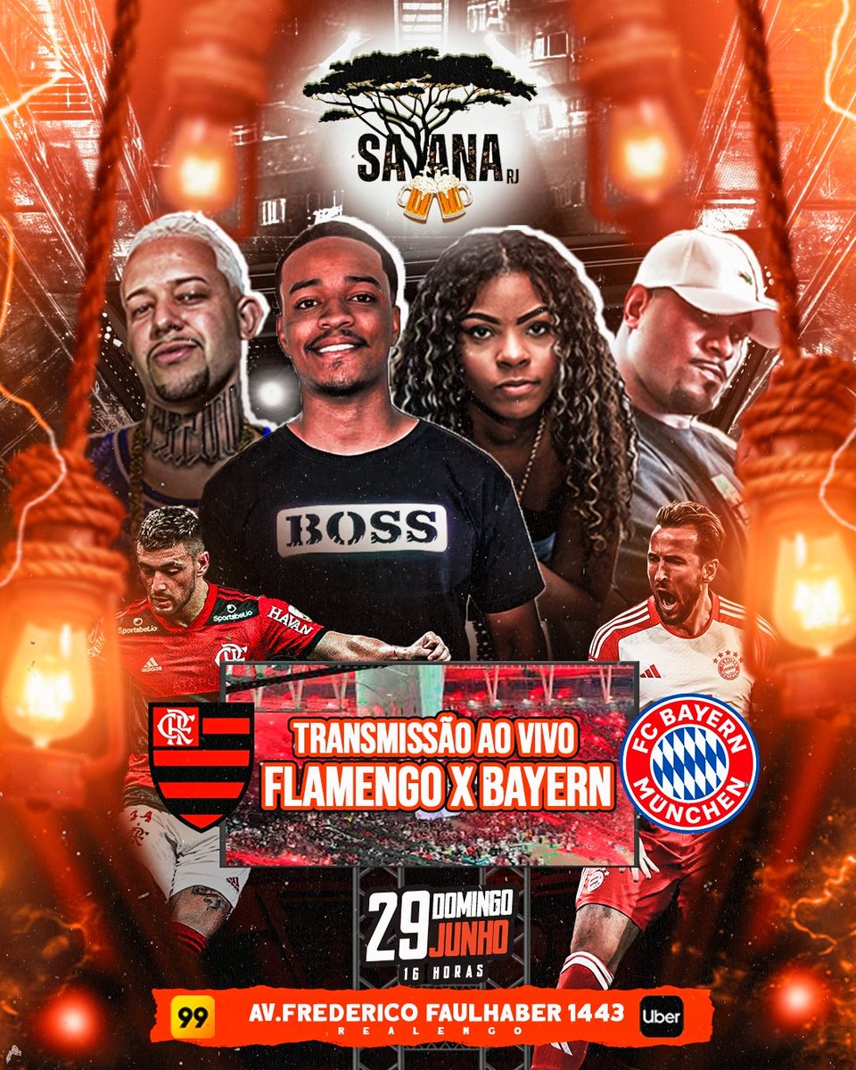 🏟️ SAVANA RJ 🏟️ 

TRANSMISSÃO AO VIVO FLAMENGO X BAYERN ✅🔥

MEGA PROMOÇÃO DE BEBIDAS 🍻🔥

DJ DO CPX 🇲🇽✅
ALECK DO CPX ✅🇲🇽
MTS DO CPX ✅🇲🇽
JAPAH DO CPX ✅🇲🇽
MENOR DUL ✅🇲🇽