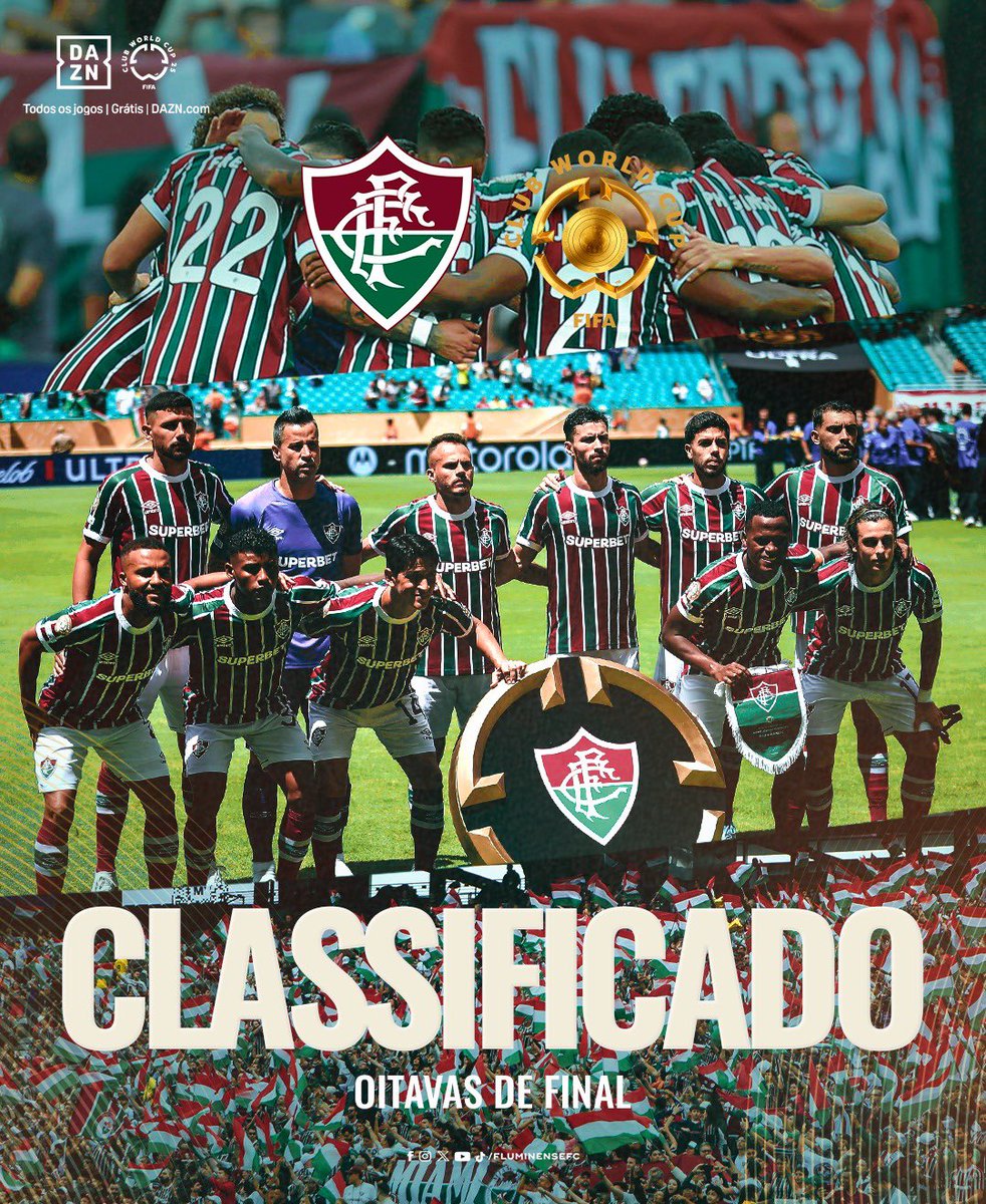 Fluminense F.C. (@fluminensefc) on Twitter photo O FLUMINENSE FOOTBALL CLUB ESTÁ NAS OITAVAS DE FINAL DA <a href="/FIFACWC/">FIFA Club World Cup</a>!
É PELO NOSSO SONHO!
#FIFACWC #TakeItToTheWorld O FLUMINENSE FOOTBALL CLUB ESTÁ NAS OITAVAS DE FINAL DA <a href="/FIFACWC/">FIFA Club World Cup</a>!
É PELO NOSSO SONHO!
#FIFACWC #TakeItToTheWorld
