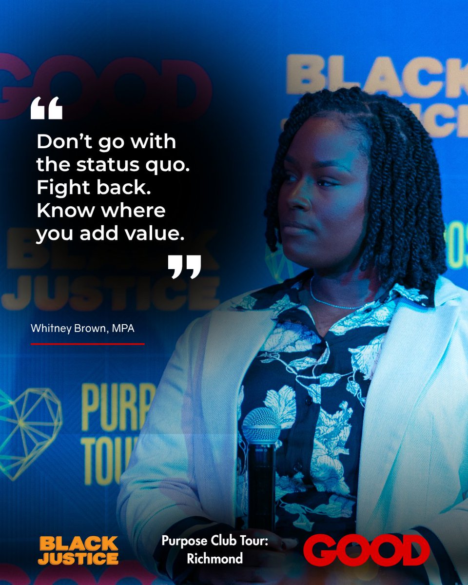 Purpose Club Richmond: bit.ly/4neQ30x

Richmond reminded us: You don’t have to shrink to fit into broken systems. Know your worth. Then add tax. 

#PurposeClub #BlackExcellence #RichmondVA