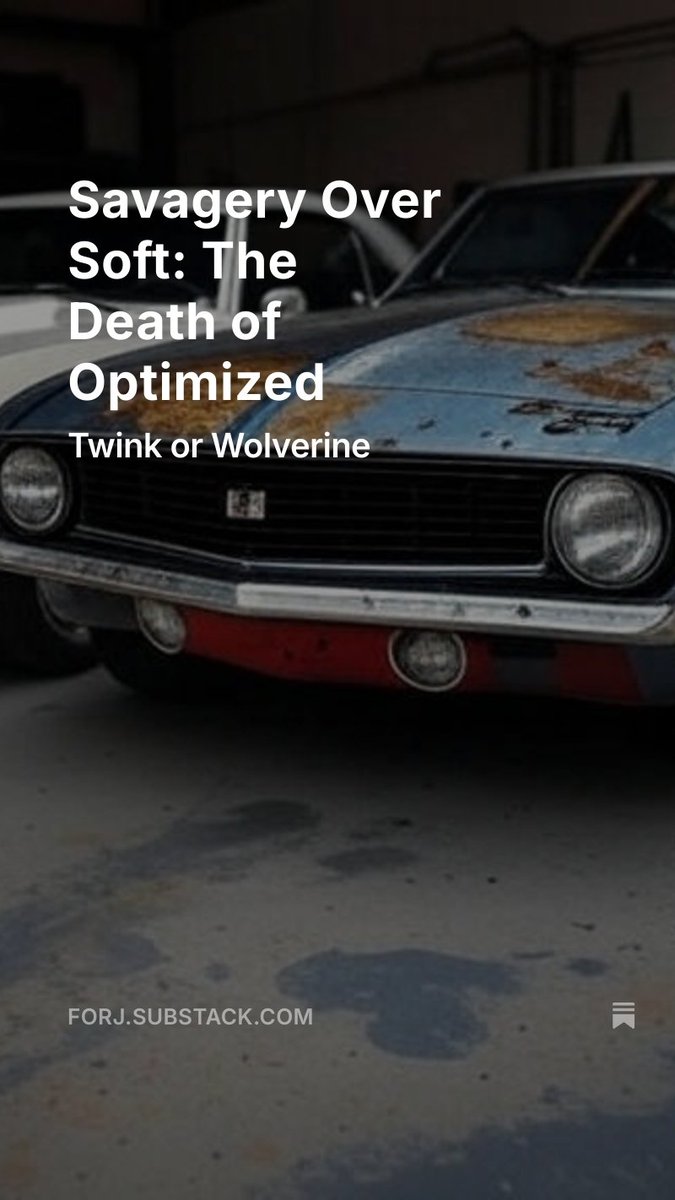 Savagery Over Soft: The Death of Optimized, by <a href="/AdvancedForged/">Forged Training</a> open.substack.com/pub/forj/p/sav…