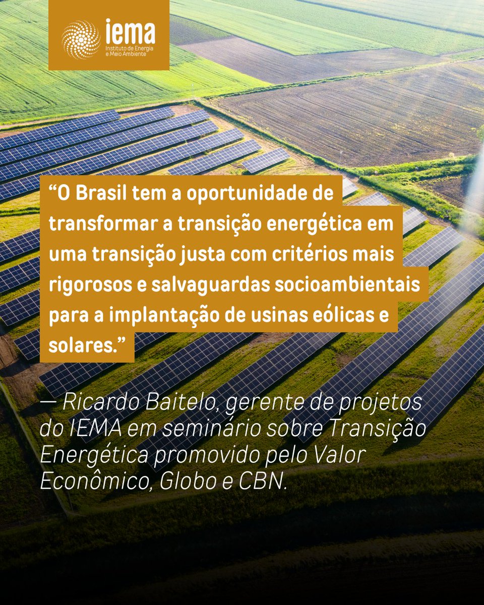 A fala aconteceu no painel “Transição energética e oportunidades para o Brasil”, durante o evento COP30 Amazônia, parte da série de seminários de Valor, O Globo e CBN rumo à COP30.

📺 Assista: youtu.be/2oaMTjrHUsE

#COP30 #Amazônia #TransiçãoEnergética