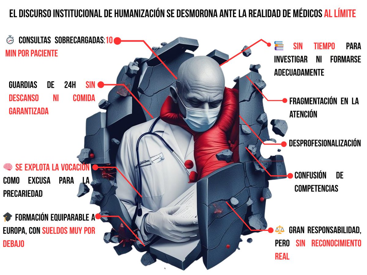 Sanidadtodoa100's tweet photo. No hay humanización posible sin tiempo, sin recursos humanos necesarios y sin respeto por quienes sostienen el sistema. Convertir la empatía en eslogan, pero no en práctica, es una forma más de hipocresía institucional. https://t.co/l3UtNmuwwG