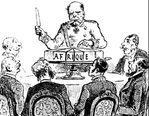 Après la conférence de Berlin (1884-1885 ) où les nations européennes ont établi la revendication « légale » selon laquelle toute l'Afrique pouvait être occupée par quiconque pouvait la prendre, différentes nations européennes ont entrepris d'installer leurs drapeaux partout en