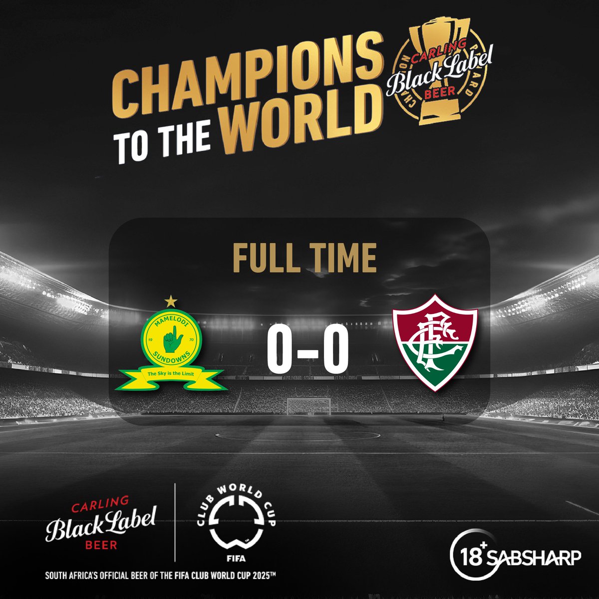 Full-time in Miami: 0-0! Sundowns bow out of the FIFA Club World Cup with pride and their heads held high.
#ChampionsToTheWorld