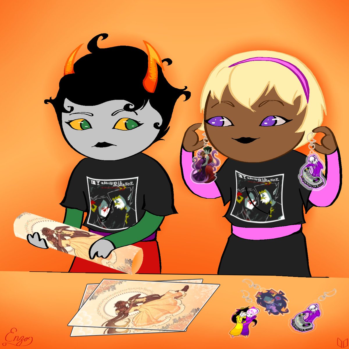 promstuck2025's tweet image. Questionable earring choices, though not entirely out of the realm of possibility.
PREORDERS CLOSE JUNE 30TH ==> promstuck2025.bigcartel.com
#homestuck #promstuck