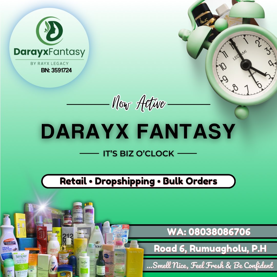 <a href="/jon_d_doe/">Àgbà John Doe</a> Thank you sir Agba, we are very very legit and verifiable here <a href="/darayxfantasy/">Darayx Fantasy Cosmetics (DFC)</a>

Na me dey run am!