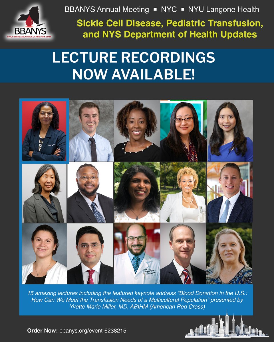 BBANYS (@bba_nys) on Twitter photo 2025 BBANYS Annual Meeting lecture recordings are now available to order for on-demand viewing! View all 15 of the amazing lectures tailored for transfusion medicine & cellular therapy professionals like you for 1 low price. See the full lineup & order: bbanys.org/event-6238215 2025 BBANYS Annual Meeting lecture recordings are now available to order for on-demand viewing! View all 15 of the amazing lectures tailored for transfusion medicine & cellular therapy professionals like you for 1 low price. See the full lineup & order: bbanys.org/event-6238215