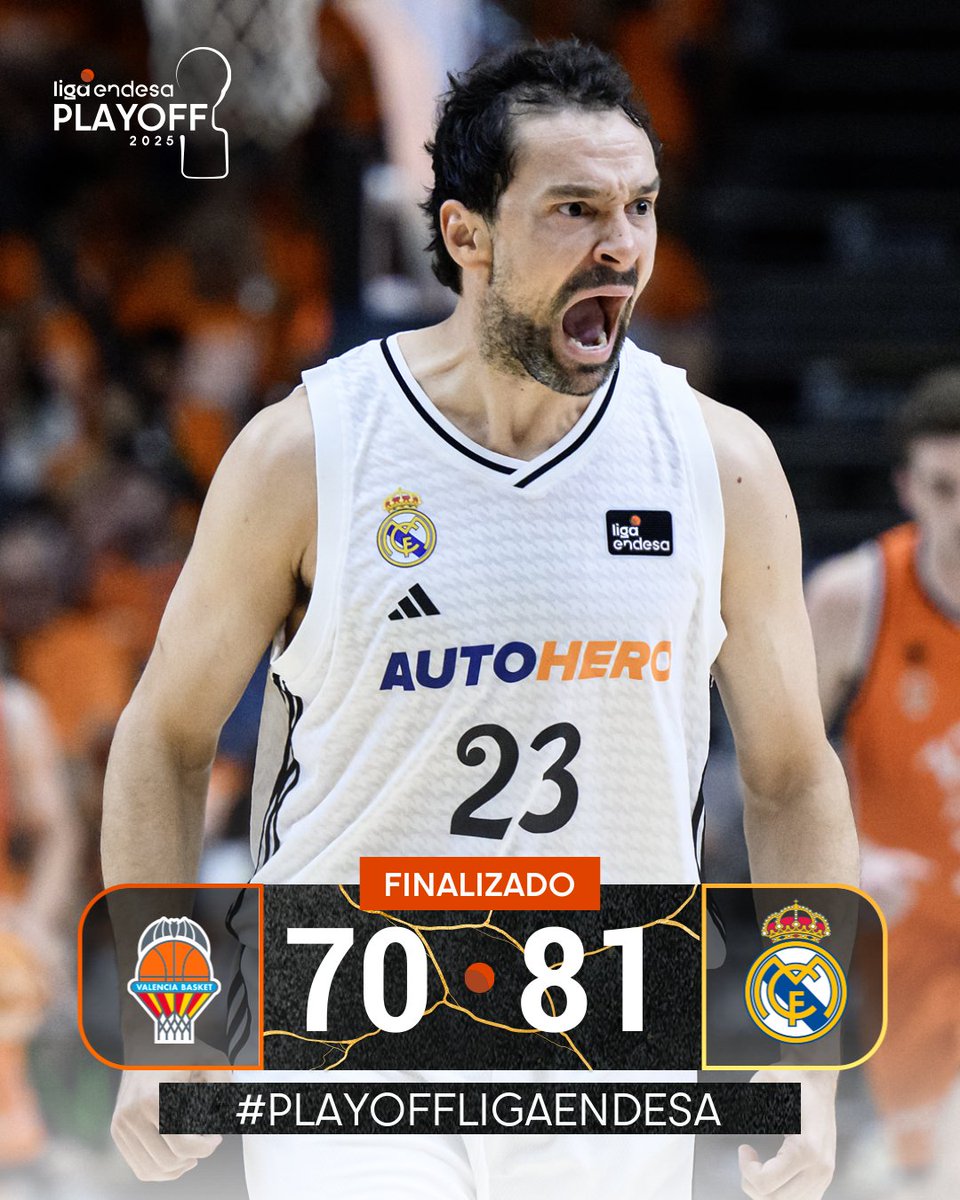 ACBCOM's tweet image. El Real Madrid suma la victoria ante Valencia Basket y se proclama campeón de la #LigaEndesa 24-25.

7⃣0⃣ @valenciabasket 
8⃣1⃣ @RMBaloncesto 

#PlayoffLigaEndesa | #ConectaConTuPasión