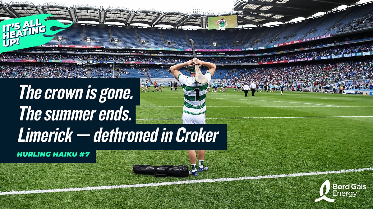 One of the greatest teams we’ve ever seen.
Four-in-a-row champions. Game-changers. Standard-setters.
Their legacy? Untouchable.
But for now, their summer is over.

📍 All-Ireland SHC
 #HurlingHaiku #LimerickGAA #GAA #BGEGAA