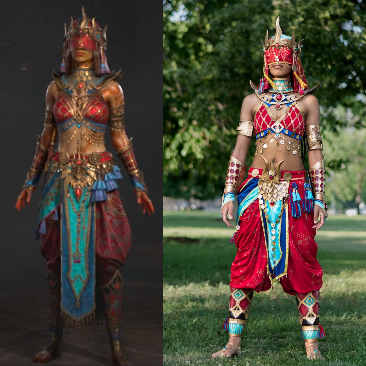 My <a href="/Diablo/">Diablo</a> IV cosplay ⚜️❤️‍🔥💎

Everything was sewn and handmade by me, it has over 400 coins and beads, armor is made from foam, and the sandals from leather