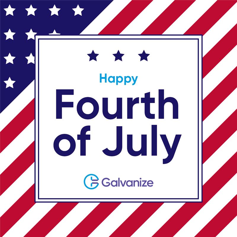 Happy Fourth of July from Galvanize! We're proud to be part of a community that's constantly building and innovating. Wishing everyone a safe and joyful holiday filled with freedom, growth, and good company! #FourthOfJuly #IndependenceDay #July4