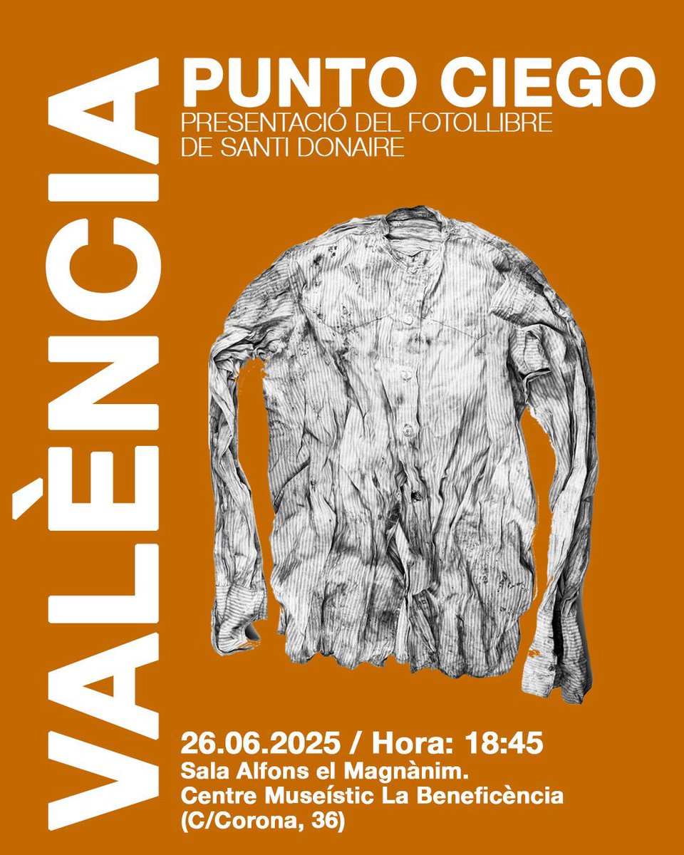 PFFPaterna's tweet photo. PRESENTACIÓ DE “PUNTO CIEGO” A VALÈNCIA

Us esperem el proper dijous 26 de juny a les 18:45h a la sala Alfons el Magnànim del Centre Museístic La Beneficència (C/Corona, 36. València).

Convertim aquesta presentació en un homenatge al treball recorregut i ben fet per tanta gent. https://t.co/FMX5swQLfH