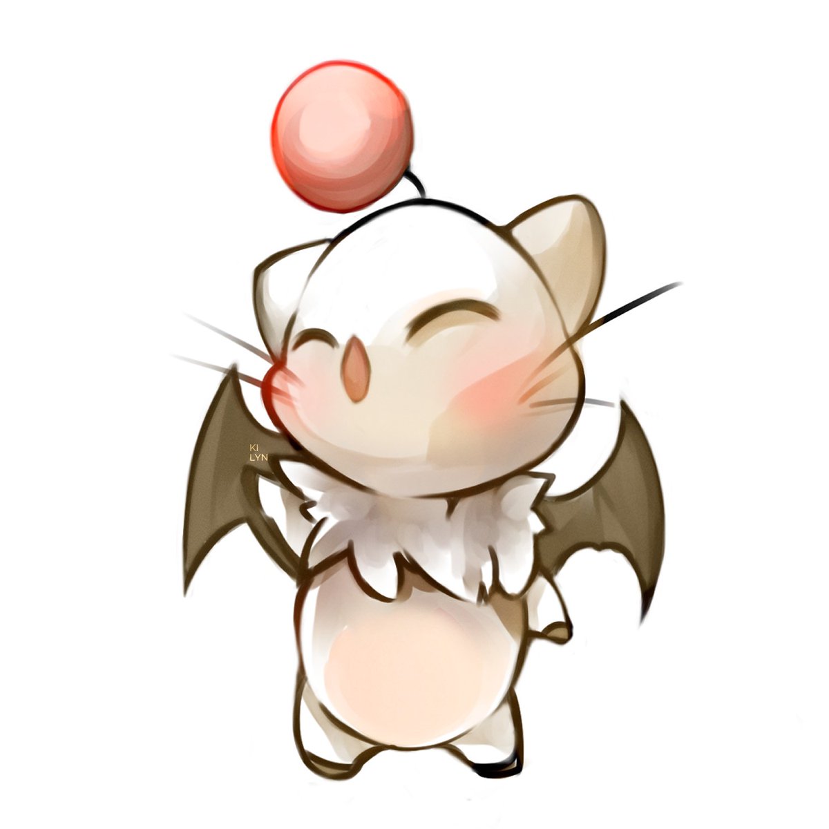 I do have an art twitter, but I'll post this here. Here's a moogle I did on stream. 🩷