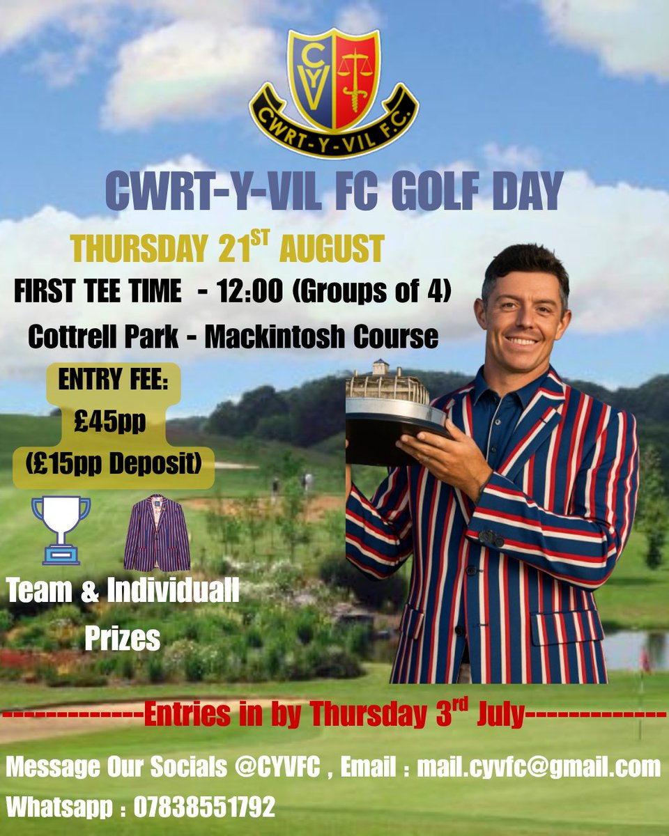 It's back!!!

After a year off the golf day returns.

Thursday 21st August.

If you're keen to enter get in touch.