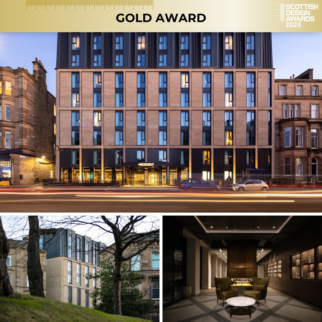 ScottishDesign's tweet image. Congratulations to MLA for winning the GOLD AWARD in the Retrofit category for The Resident Edinburgh; #scotdesign Category sponsored by @NarroAssociates bit.ly/4kJ9g8i