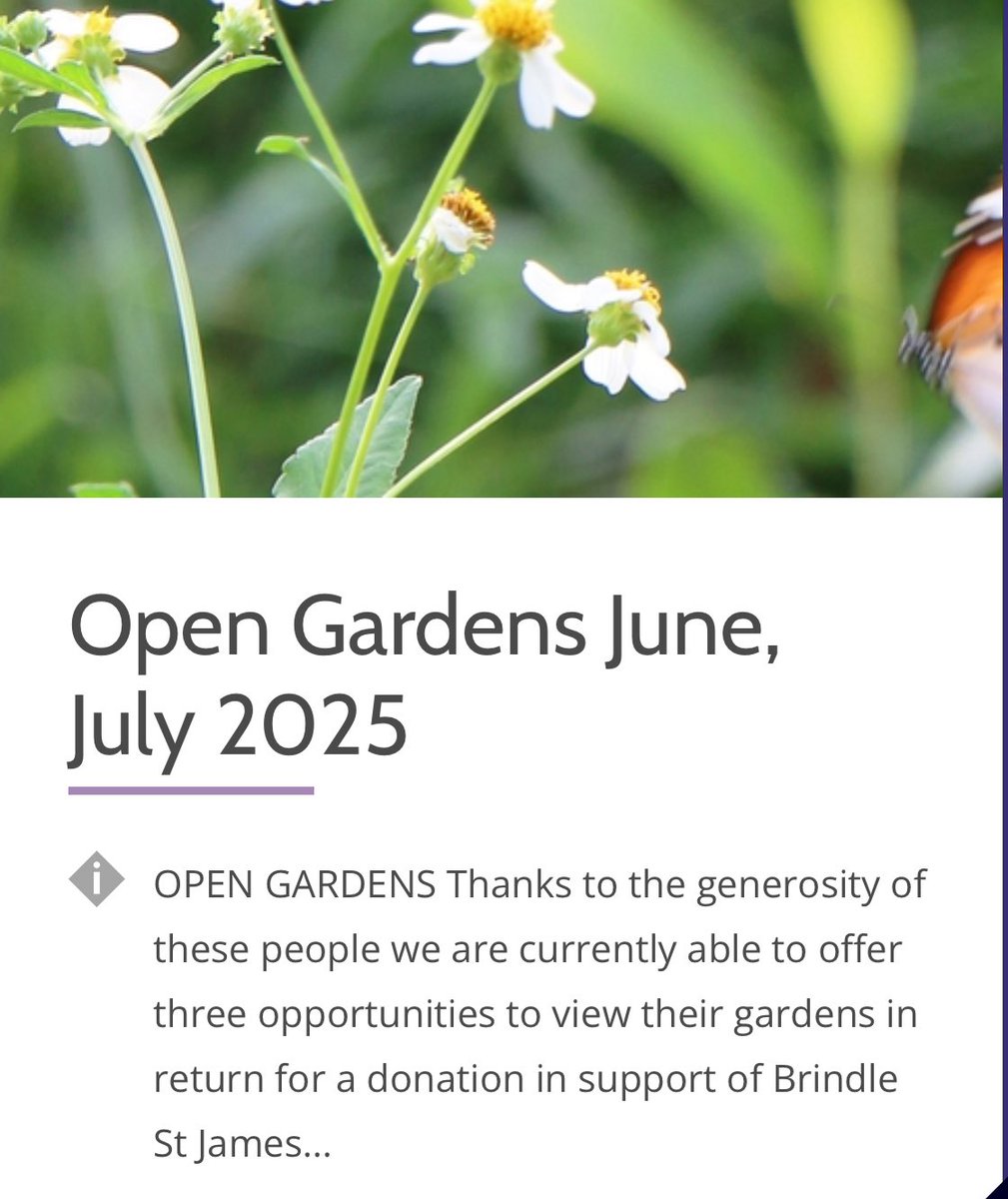 Join us Sunday, Chesham Lodge, Water Street, next to Brindle Community Hall, for the first open garden of the season, kindly hosted by Elaine &amp; Peter.

🕑 2:00 PM – 4:00 PM

Enjoy a lovely afternoon surrounded by nature in a beautiful garden. Looking forward to seeing you there!