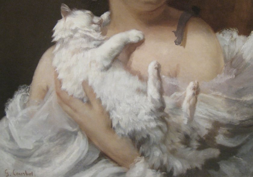 woman with a cat, gustave courbet