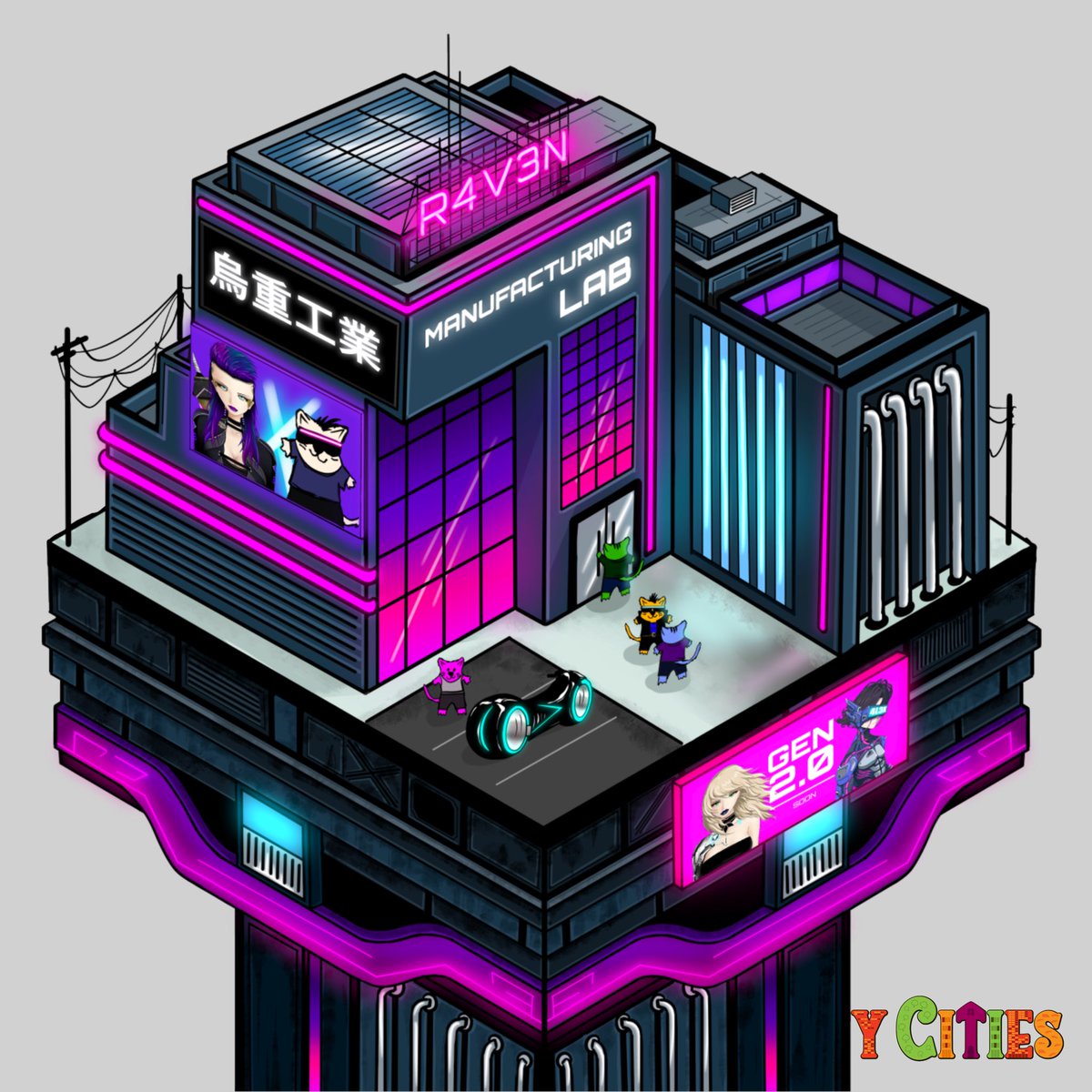 famversedotxyz's tweet photo. This city block goes hard.
SCB149 – R4V3N Manufacturing Lab in my Shitty City like it’s running the whole damn grid 🏙️⚡
Built different. #ShittyCities #NFTFlex #AlgorandNFTs @ShittyKitties_ @MinnerAlgo