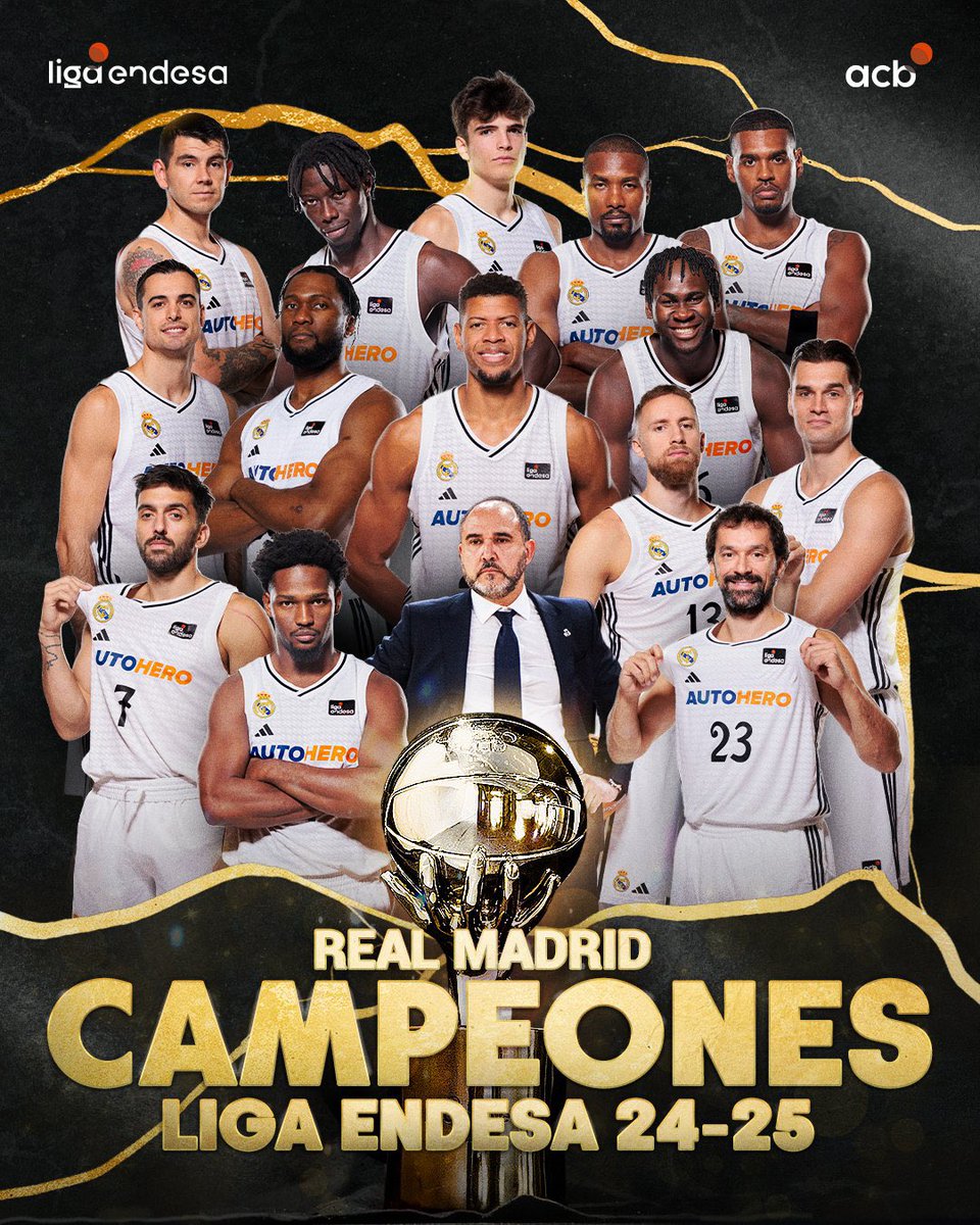 CAMPEONES 🏆<a href="/ACBCOM/">Liga Endesa</a> <a href="/RMBaloncesto/">Real Madrid Basket</a> #RealMadrid #ValenciaRealMadrid