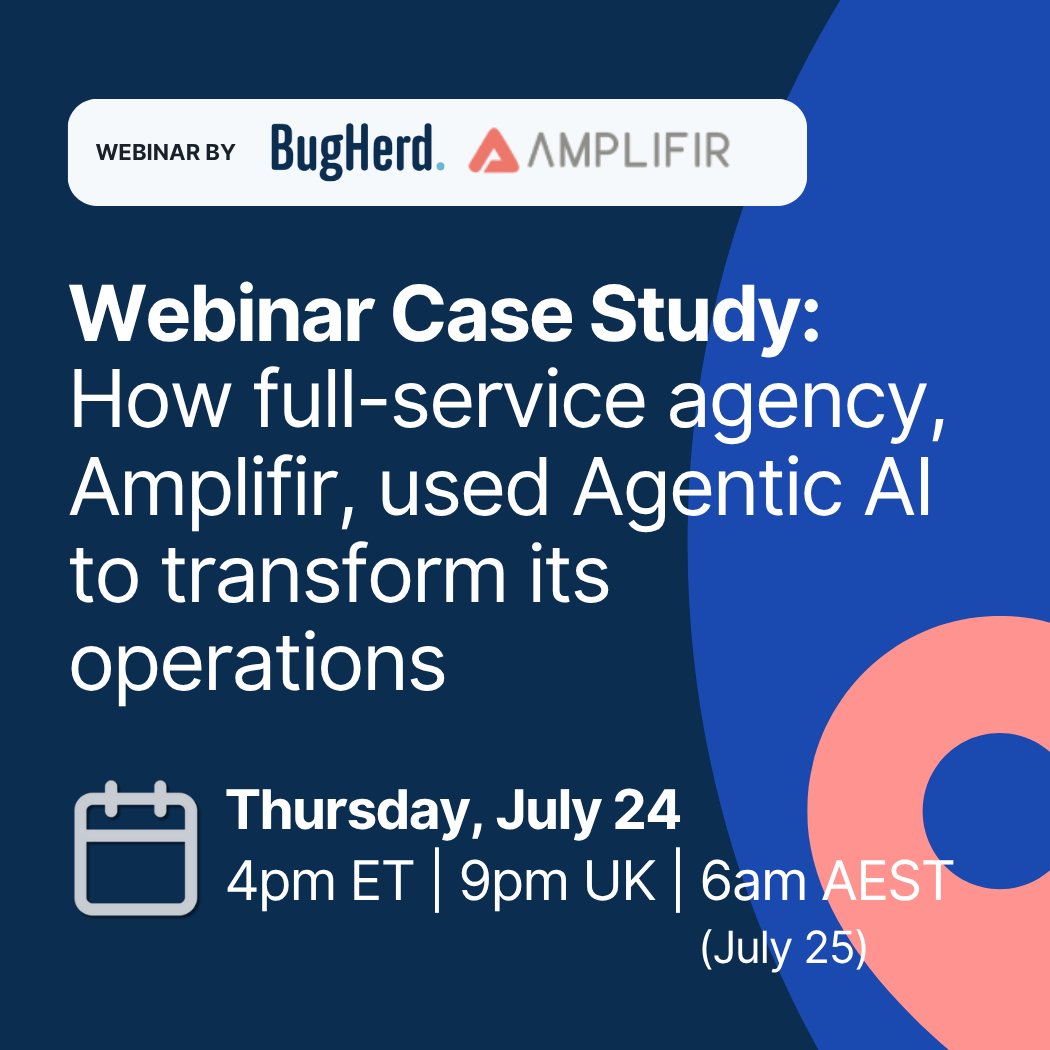 📈🤖 Want to scale your agency without the stress? Join Scott Wilson from full-service digital agency, Amplifir + Stephen Neville, CEO of BugHerd, to learn how Agentic AI helped smash deadlines + generate 1,200+ SEO pages without burnout.

Register 👉 bugherd.com/webinar/how-am…