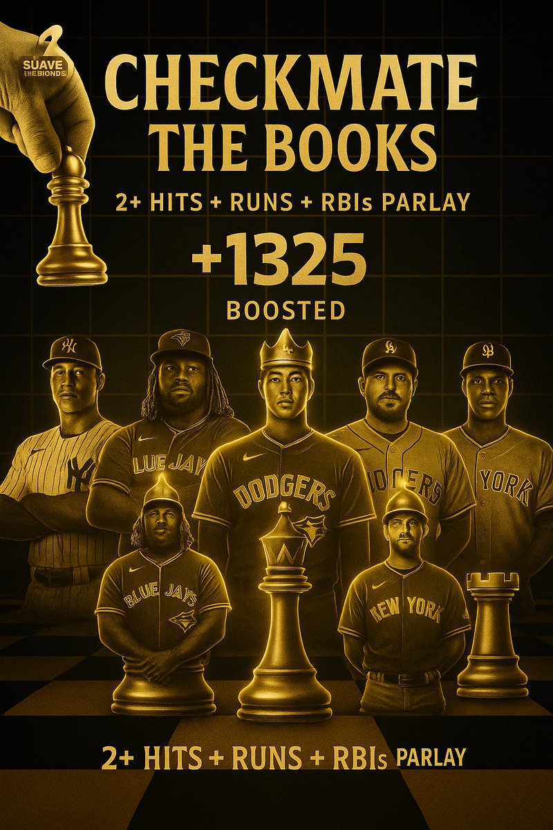 SuaveTheBishop's tweet image. 🎯 Precision Over Power. 5 Hit Kings. One Boosted Mission.
Soto. Ozuna. Seager. Vlad Jr. Will Smith.
Stacking stats, not just swinging. Let’s run it up. 🔒⚾️

#MLBParlay
#HitKings
#2PlusClub
#SuaveTheBishop
#CheckmateTheBooks
#DailyParlay
#DraftKingsBoost